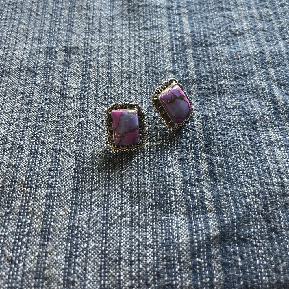 Purple Turquoise Earrings